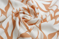 Viskose Webware White Leaves