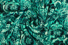 Viskosejersey Ornament Flower - grün