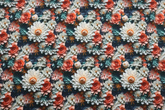 Reststück:1,30 Meter  Viskosejersey Laura Digital Blumen