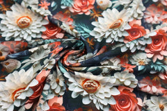 Reststück:1,30 Meter  Viskosejersey Laura Digital Blumen