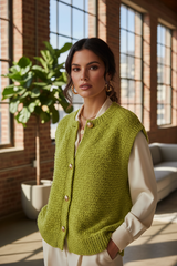 Reststück:1,50m - Bouclé Maxi uni lime