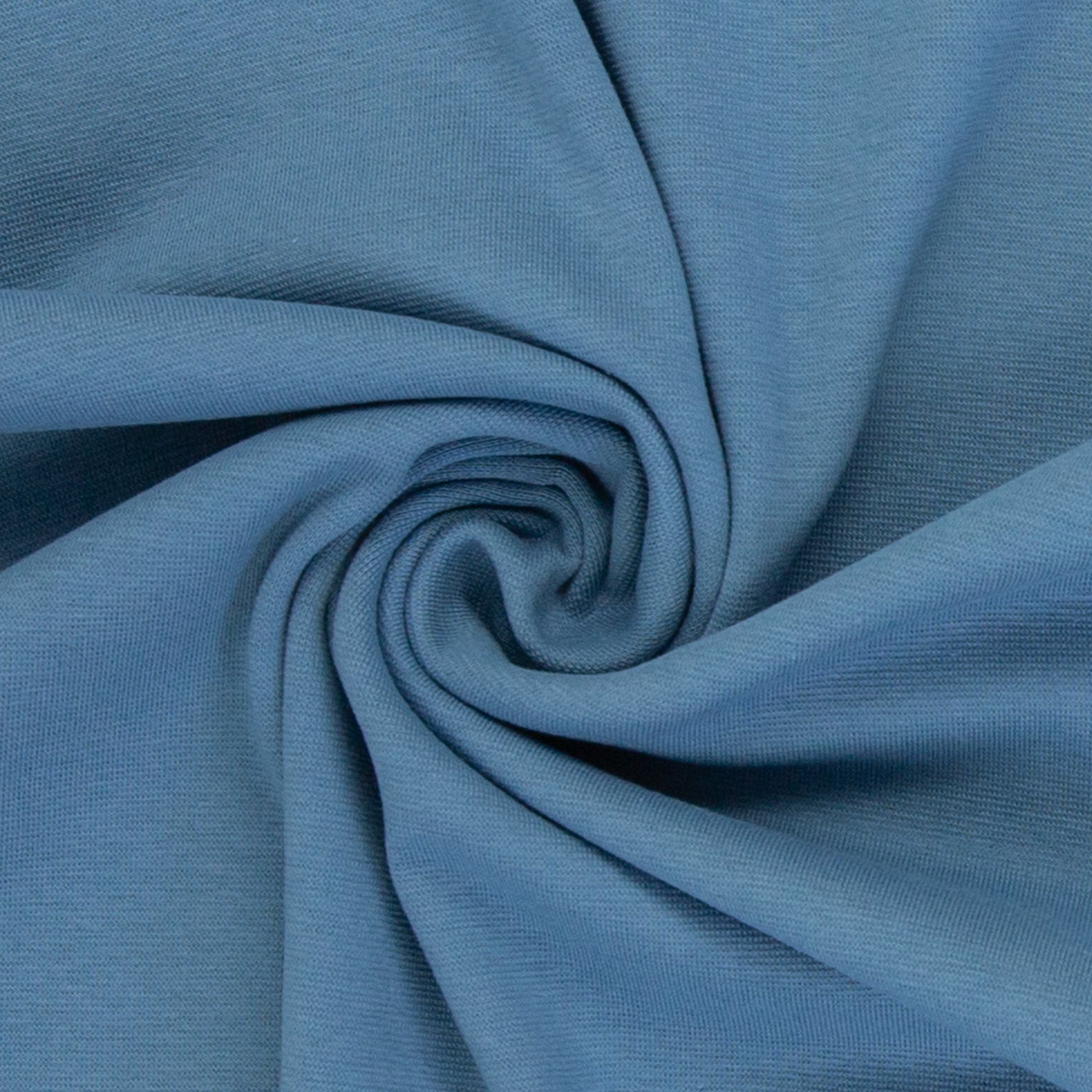Bündchenstoff Heike Uni taubenblau - Saison HW26/27 bei Der Buntspecht