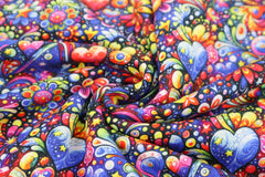 Alpenfleece Digital Funky Flowers & Hearts