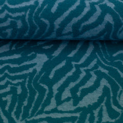 Baumwoll Jacquard Jersey Emily Animal Streifen in petrol von Swafing bei Der Buntspecht