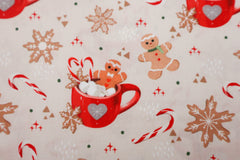 Baumwoll Popeline Weihnachten Lebkuchen