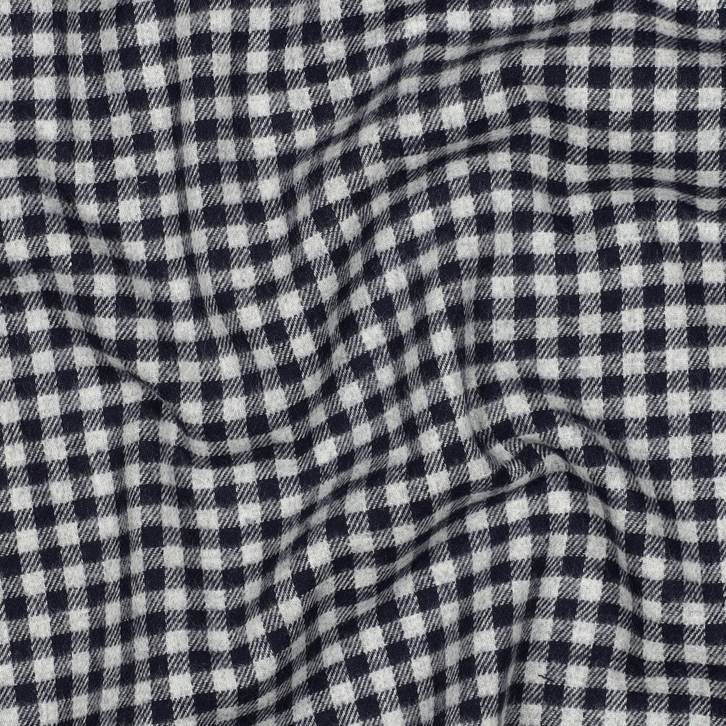 Baumwollflanell mit grauen und blauen Karos vom Buntspecht Shop
