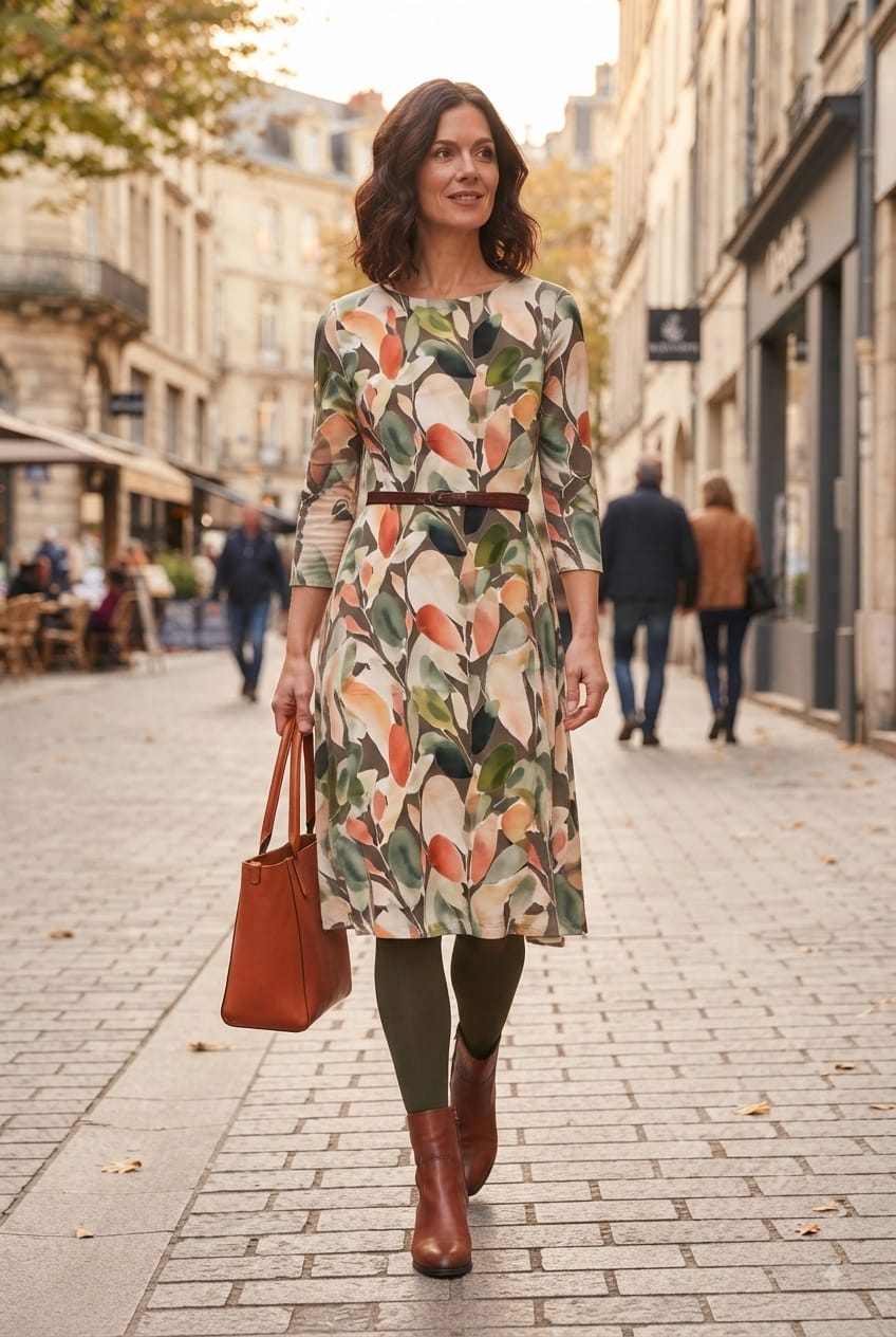 Baumwolljersey Kleid Autumn Leaves bei Der Buntspecht