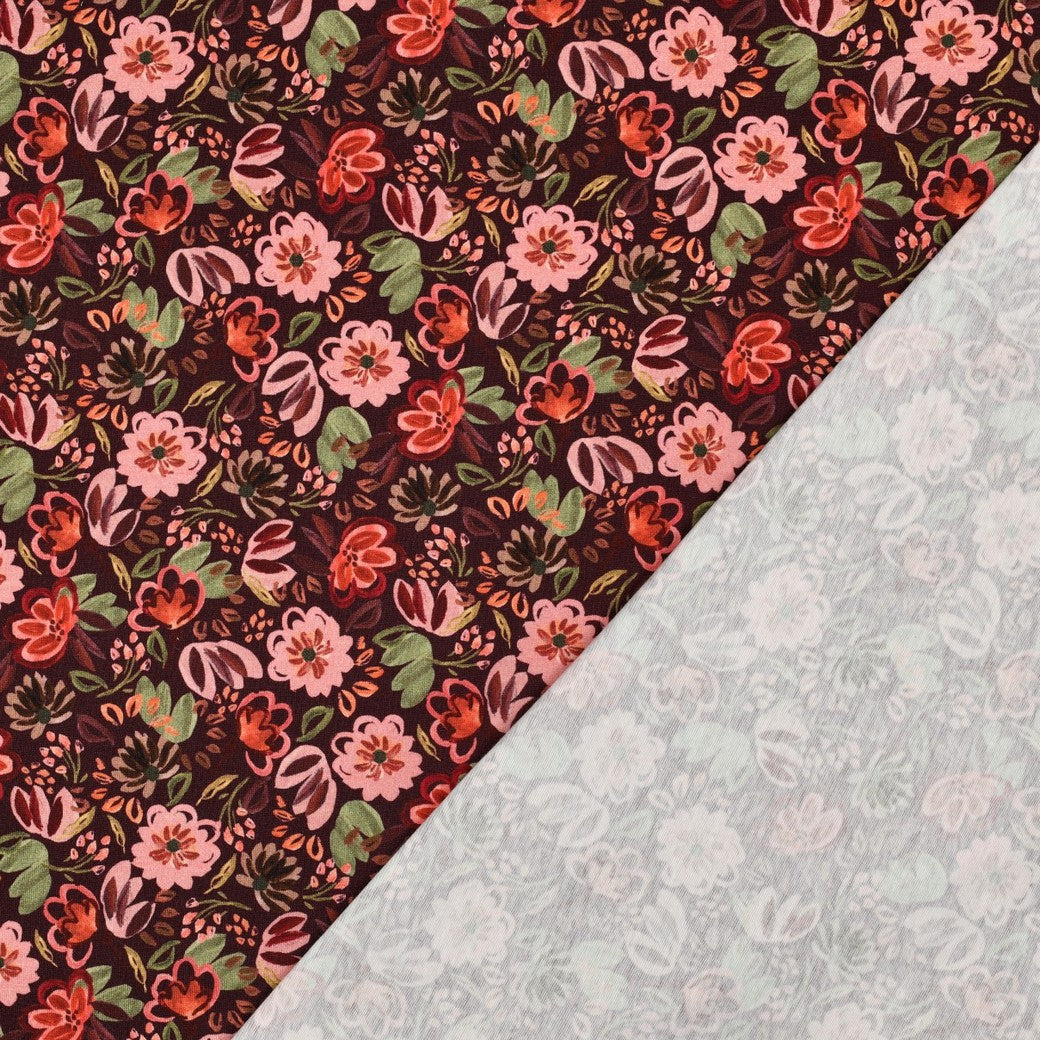 Baumwolljersey digital Flowers Autumn by Poppy bei der Buntspecht