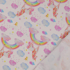 Baumwolljersey Einhorn Regenbogen von Der Buntspecht