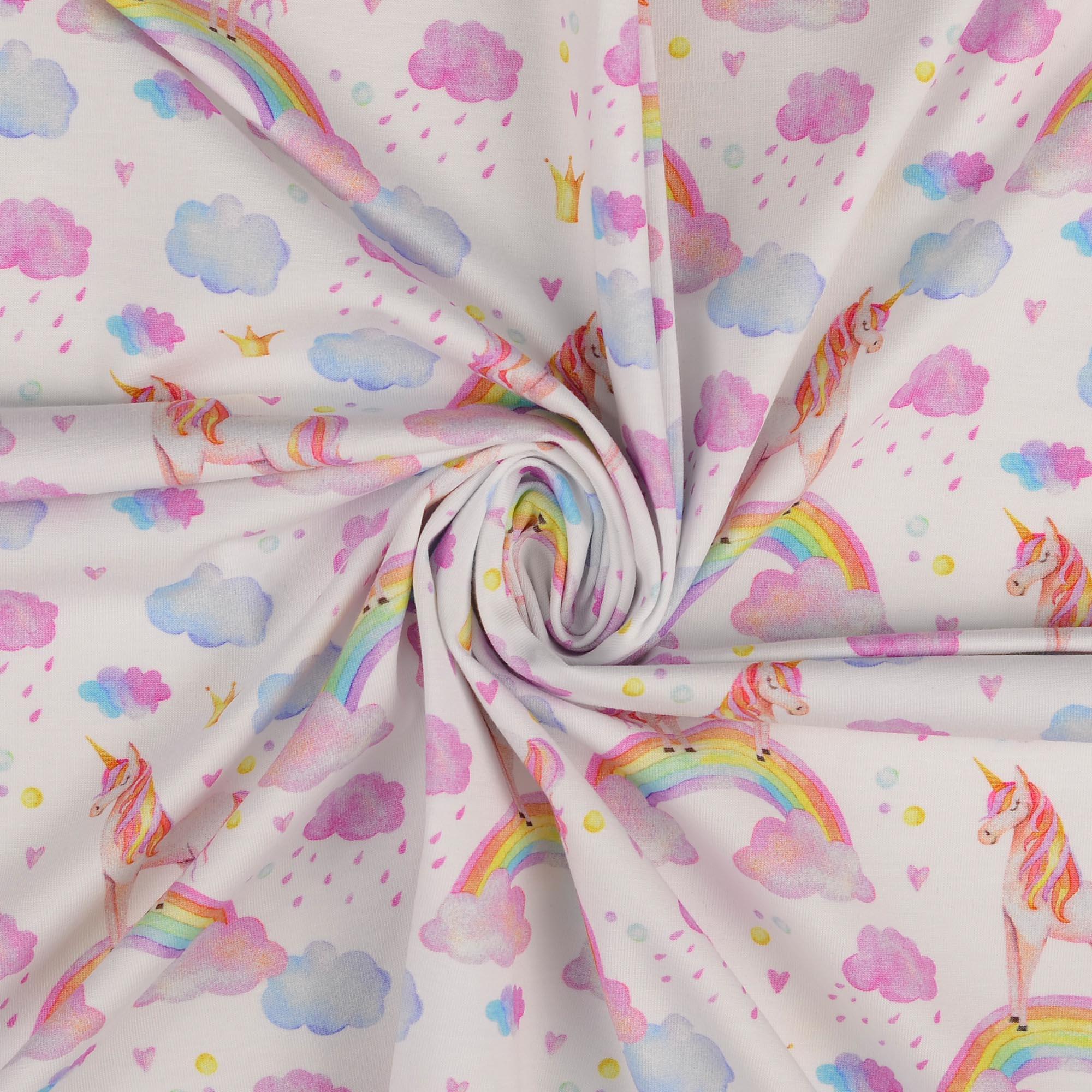 Baumwolljersey Einhorn Regenbogen von Der Buntspecht
