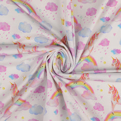 Baumwolljersey Einhorn Regenbogen von Der Buntspecht