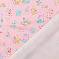 Lizenz Baumwolljersey im Glücksbärchis Naturspaß Design in der Farbe rosa
