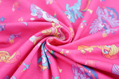 Reststück: 1,30m Baumwolljersey Lizenz -my little Pony - Pink Grundig - bunte Motive