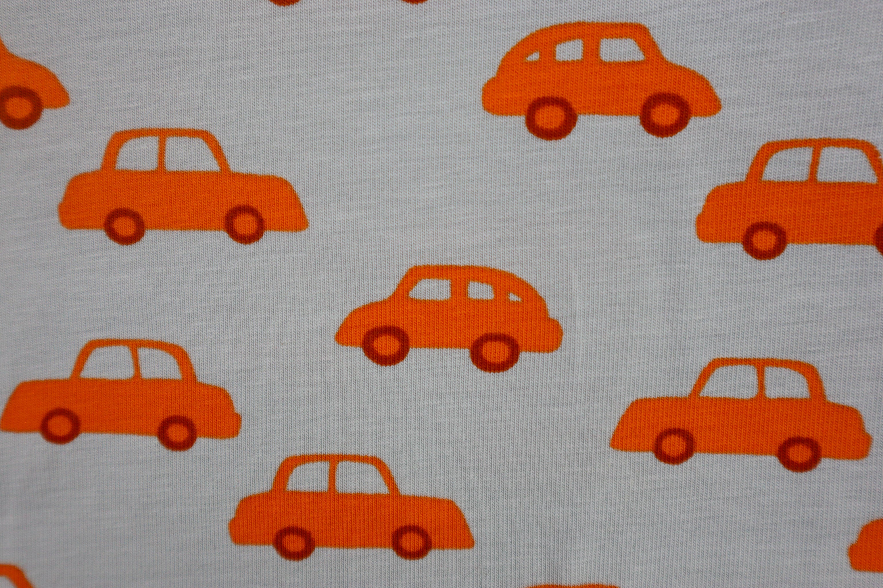 Baumwolljersey Orange Cars bei Der Buntspecht