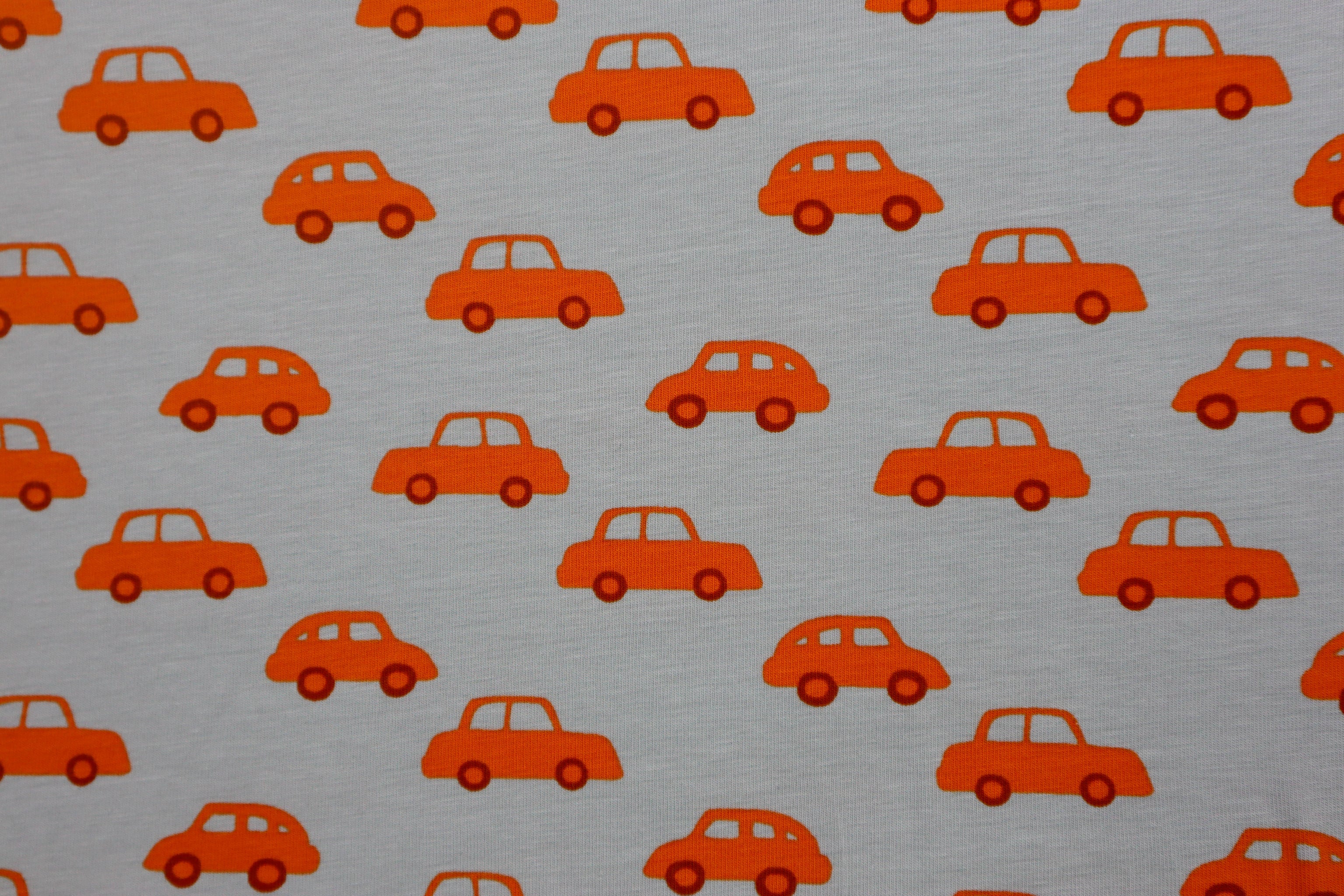 Baumwolljersey Orange Cars bei Der Buntspecht