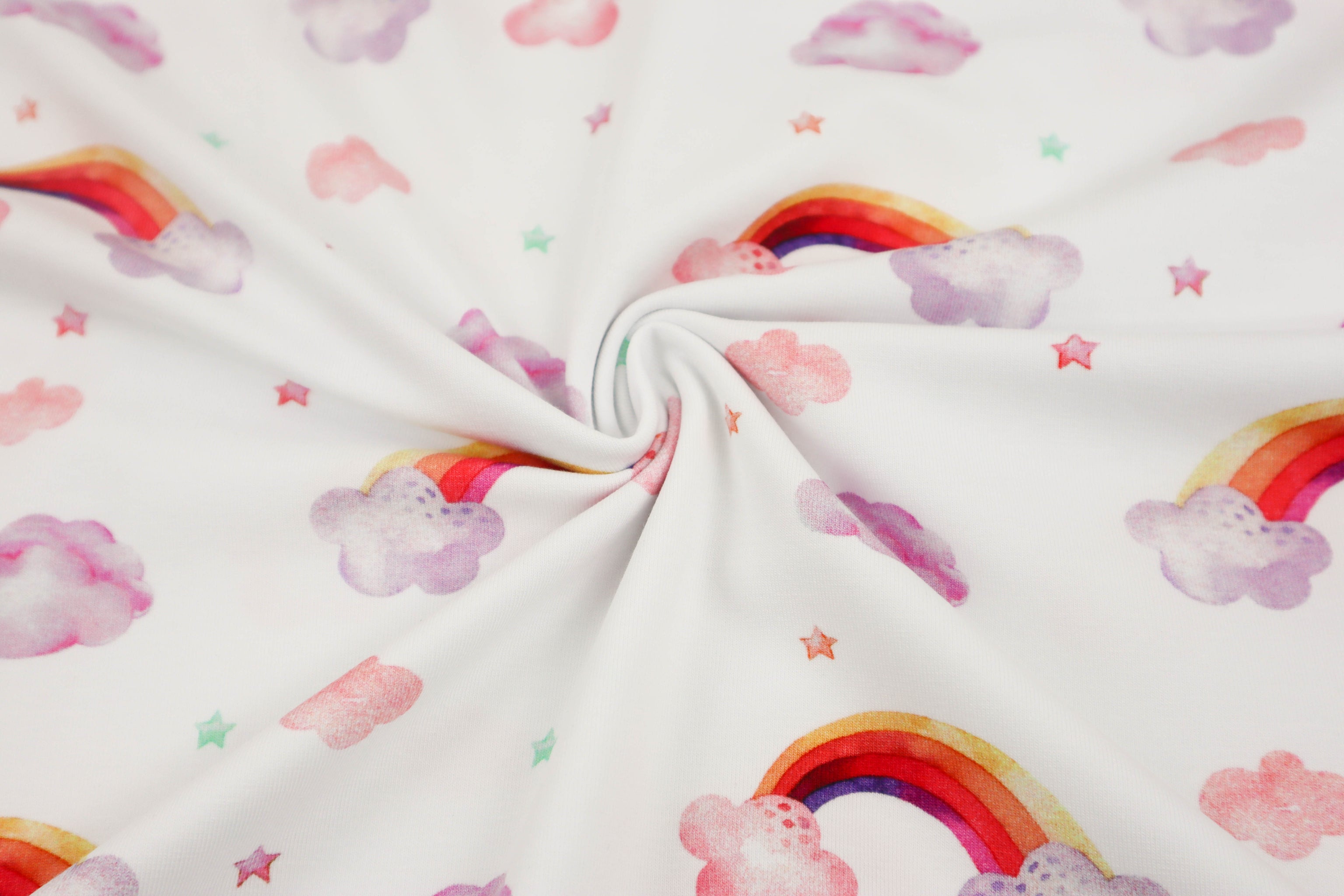 Baumwolljersey Sparkling Rainbow bei Der Buntspecht