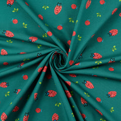 Baumwolljersey Strawberry in grün bei Der Buntspecht