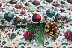 Baumwoll Popeline Digital Vintage Christmas