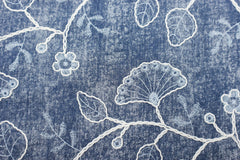 Bestickter Jeansstoff Fächerblumenzweige