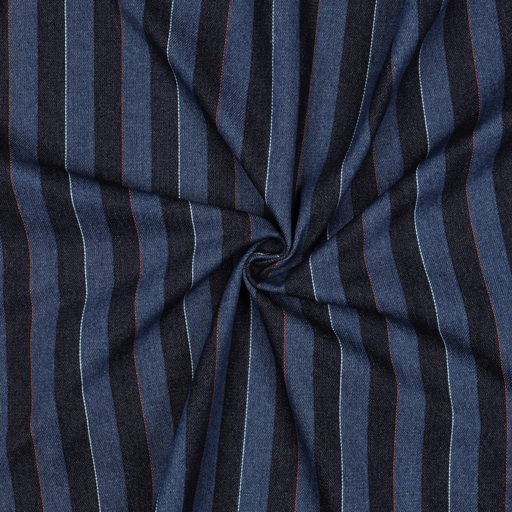 Denim Jeans Jacquard Stripes Indigo bei Der Buntspecht Shop