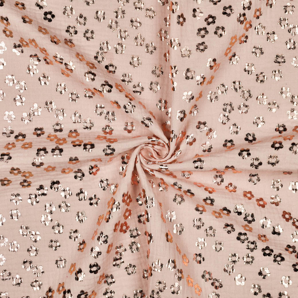 Double Gauze Musselin Foil Flowers by Poppy bei Der Buntspecht