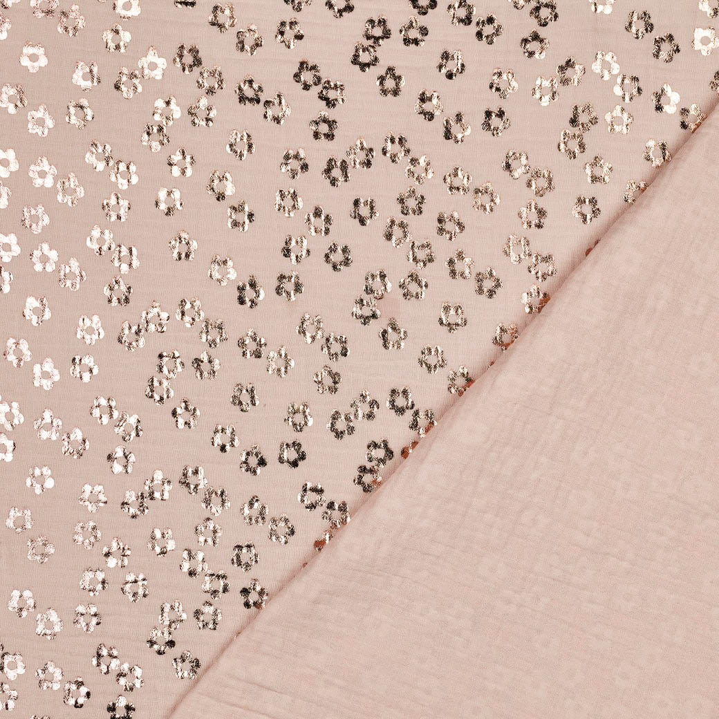 Double Gauze Musselin Foil Flowers by Poppy bei Der Buntspecht