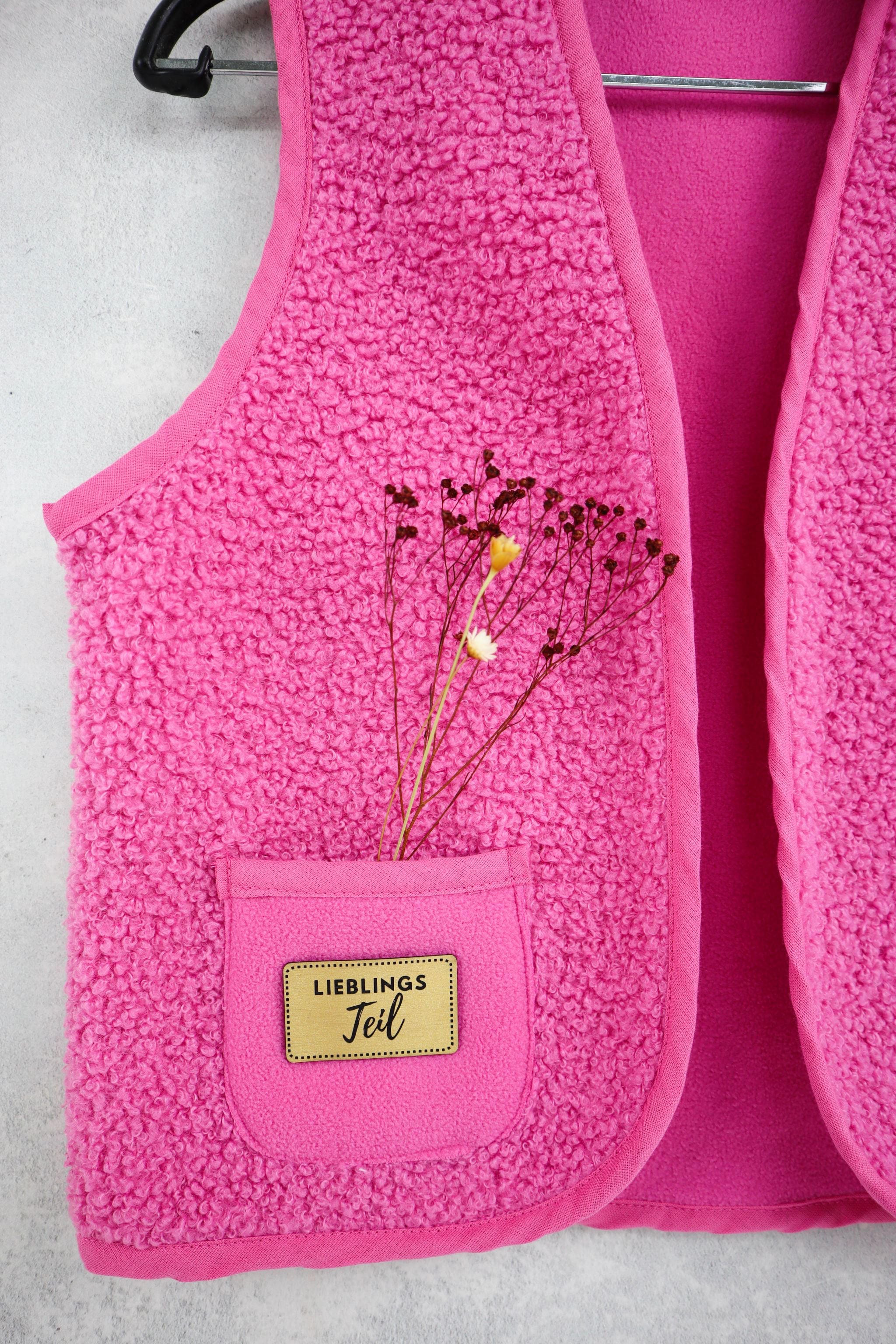 Doubleface Teddy Fleece Mira Kinderwerste in pink bei Der Buntspecht