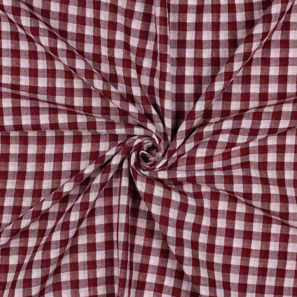 Doubleface Gauze Musselin mit Karos vom Buntspecht Shop