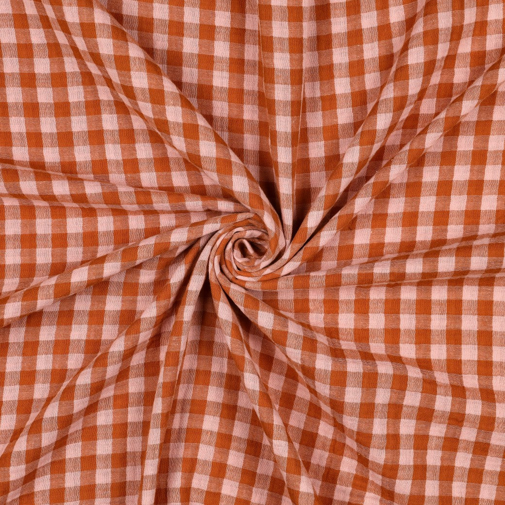 Doubleface Gauze Musselin mit Karos vom Buntspecht Shop