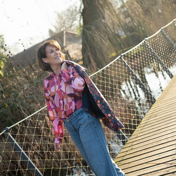 EcoVero Viskosewebware Abstrakt Pink by Poppy Nähbeispiel bei der Buntspecht
