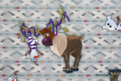 Reststück: 0,90m Lizenz Baumwolljersey Digital Die Eiskönigin -  Frozen Olaf & Sven
