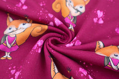 French Terry angeraut Fuchsmädchen & Herzen by Glitzerpüppi