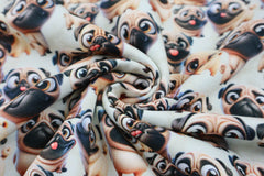 French Terry Digital angeraut Funny Mops