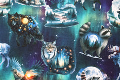 French Terry angeraut Digital Magical Animals