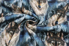 French Terry angeraut Digital Moonlight Wolves