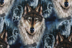 French Terry angeraut Digital Moonlight Wolves