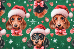French Terry angeraut Digital Weihnachtsdackel