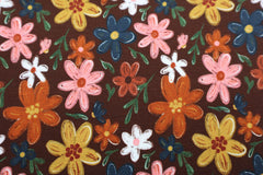 French Terry Digital Autumn Flowers