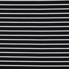 French Terry Basic Streifen in dunkelblau und weiß vom Buntspecht Shop