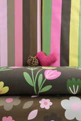 French Terry Blockstreifen & Blumen