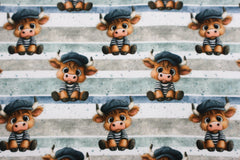 French Terry Digital Little Galloway On Stripes
