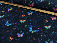 French Terry Digitaldruck Nachtschmetterling bunt bei Der Buntspecht Shop
