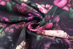 French Terry Digital Dunkle Blumenwiese