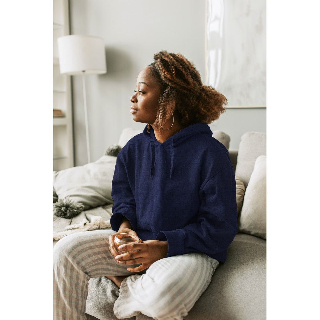 French Terry Indigo Blue by Poppy Nähbeispiel Hoodie bei Der Buntspecht