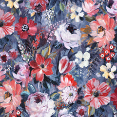Digitalgedruckter French Terry mit ölgemalten Blumen in 2 Varianten vom Buntspecht Shop