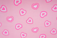 French Terry Pink Glitter Hearts