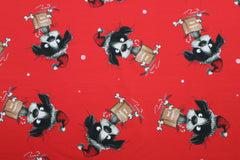 French Terry Digital Weihnachtshund Strubbel