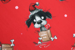 French Terry Digital Weihnachtshund Strubbel