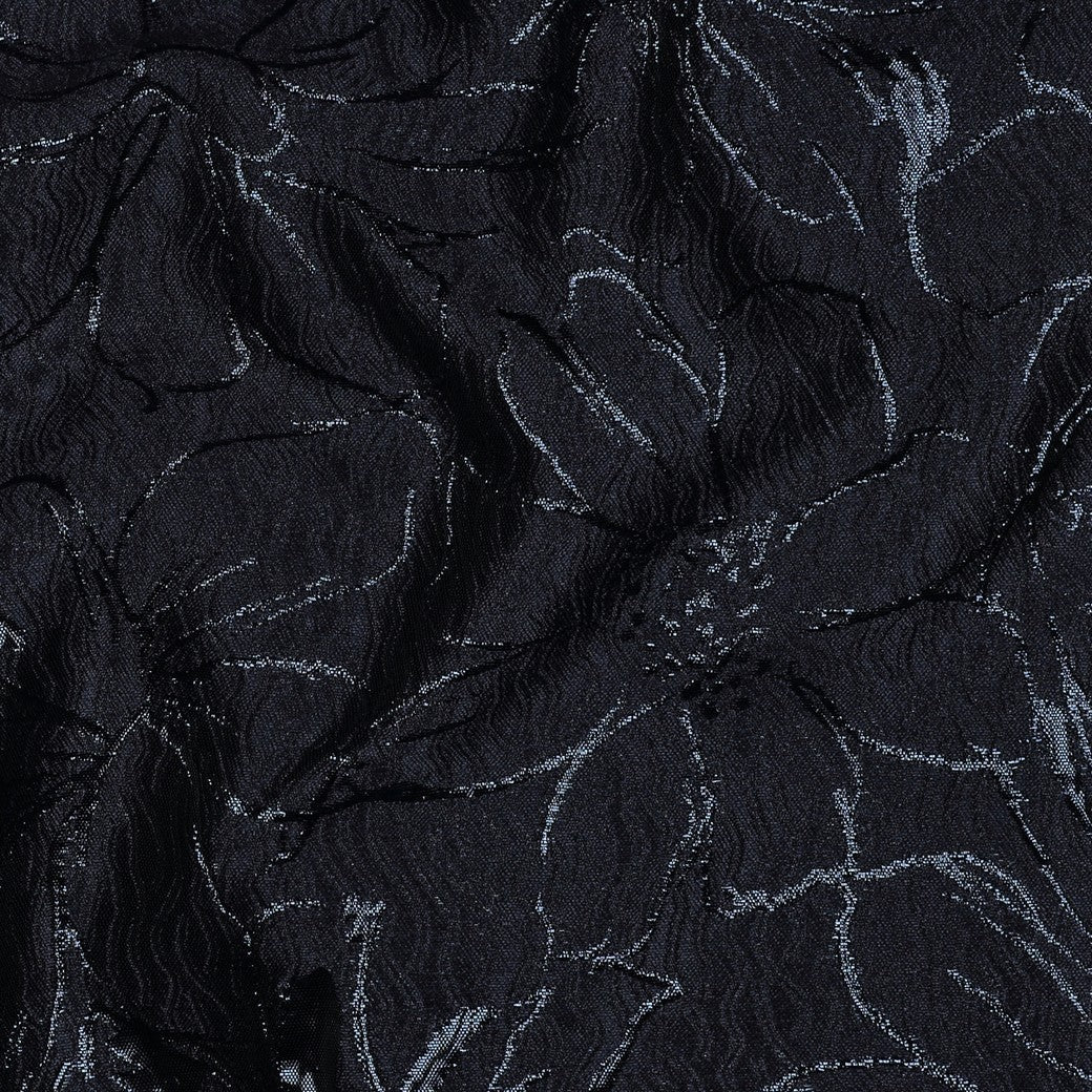 Strukturierter Jacquard Stoff mit glänzenden Blumen in 2 Farben vom Buntspecht Shop