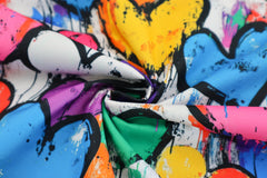Oxfordgewebe Digital Spraypainted Hearts